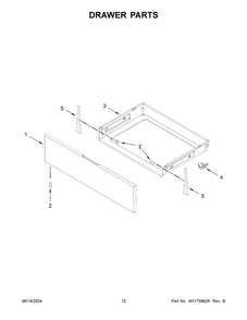 Drawer Parts Diagram and Parts List for MGR7700LZ5  Maytag Range
