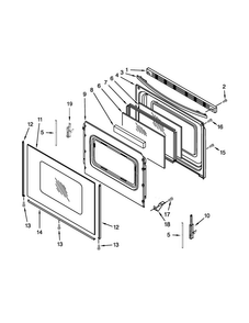 Door Parts Diagram and Parts List for 4KAER7685EW0  Amana Range