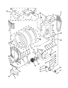 Bulkhead Parts Diagram and Parts List for MGD6000XW0  Maytag Dryer