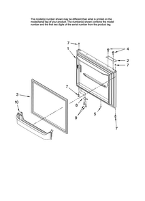 Freezer Door Parts Diagram and Parts List for AB2225PEKW12  Amana Refrigerator