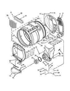 Upper And Lower Bulkhead Parts Diagram and Parts List for MLG27PDBXW0  Maytag Dryer