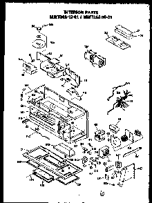Interior Parts Diagram and Parts List for MWT366 10-01 Caloric Microwave