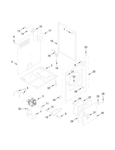 Cabinet Parts Diagram and Parts List for NEC3240FW0  Amana Dryer