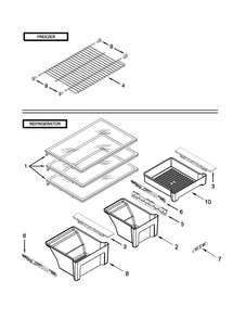 Shelf Parts Diagram and Parts List for M8TXEGFBW01  Maytag Refrigerator