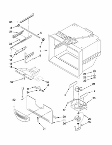 Freezer Liner Parts Diagram and Parts List for GB2026LEKS6  Amana Refrigerator