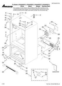 Cabinet Parts Diagram and Parts List for AFI2538AES13  Amana Refrigerator
