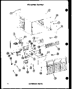 Exterior Parts Diagram and Parts List for 12-2MW P54974-24R Amana Air Conditioner
