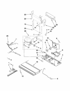 Unit Parts Diagram and Parts List for GB2526LEKS4  Amana Refrigerator