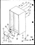 DRAIN ROLLERS AND CABINET BACK Diagram and Parts List for 36538 P1121904W L Litton Refrigerator