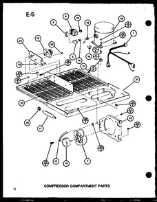 Compressor Compartment Parts Diagram and Parts List for TC18G-P76512-5W  Amana Refrigerator