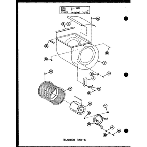 Blower Parts Diagram and Parts List for VBCH35 P54882-8 Amana Air Conditioner
