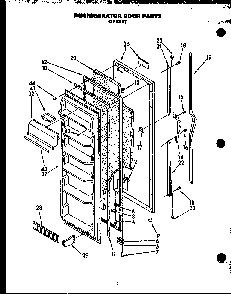 Refrigerator Door Parts Diagram and Parts List for GFS227 MN11 Caloric Refrigerator