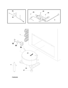 System Diagram and Parts List for CFC09LW7  Crosley Freezer