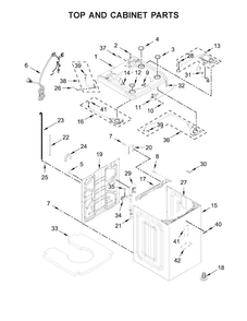 Top And Cabinet Parts Diagram and Parts List for MVWB955FW1  Maytag Washer