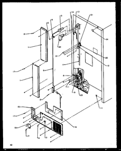 Cabinet Back Diagram and Parts List for TG18R2L-P1158305WL  Amana Refrigerator