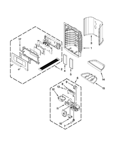 Dispenser Front Parts Diagram and Parts List for MFI2665XEB7  Maytag Refrigerator