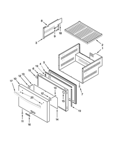 Lower Drawer Parts Diagram and Parts List for JUD24FRARS00  Jenn-Air Refrigerator