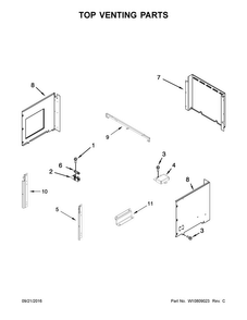 Top Venting Parts Diagram and Parts List for JMW3430DB00  Jenn-Air Microwave