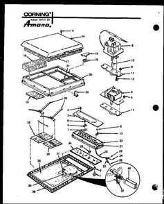 Section 1 Diagram and Parts List for AKC-4-P85002-4S  Amana Cooktop