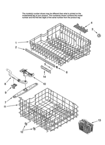 Upper And Lower Rack Parts Diagram and Parts List for JDB1080AWB0  Jenn-Air Dishwasher