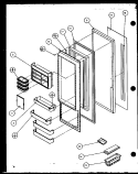 REF DOOR Diagram and Parts List for SZ25MP2L P1154904W L Amana Refrigerator