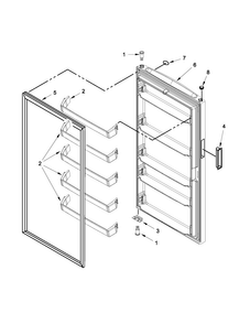 Door Parts Diagram and Parts List for MZF34X16DW00  Maytag Freezer
