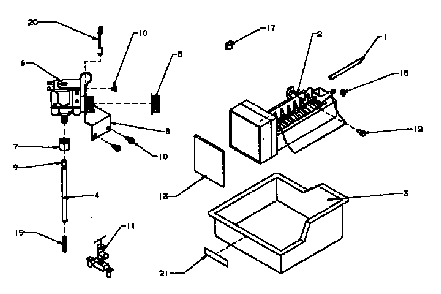 Add-on Ice Maker Assembly For 32" Top Mount Diagram and Parts List for 85165-P1117113WE  Amana Refrigerator