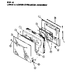 Door Diagram and Parts List for 91FY-4KX  Magic Chef Range