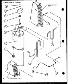Compressor & Tubing (ptc12300e/p9999715r) (ptc12400e/p9806715r) (ptc12300ec/p9811715r) (ptc12400ec/p9872415r) Diagram and Parts List for PTC12400EC P9872429R Amana Air Conditioner