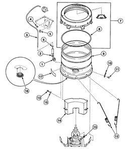 Tub Assy Diagram and Parts List for SWTT20WN  Speed Queen Washer