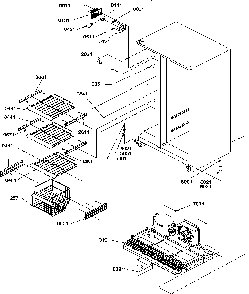 Freezer Shelves And Light Diagram and Parts List for SXD25S2E-P1190421WE  Amana Refrigerator