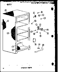 Interior Parts Diagram and Parts List for U23C P60345-73W Amana Freezer