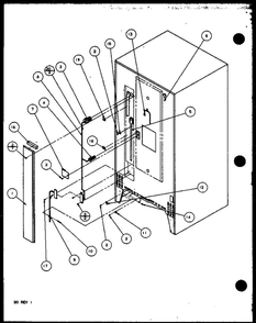 Cabinet Back Diagram and Parts List for IC3N-P1110701W-TM  Amana Refrigerator