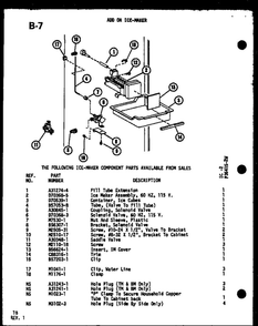 Add On Ice-Maker Diagram and Parts List for TSC-18E-A-P74568-2WA  Amana Refrigerator