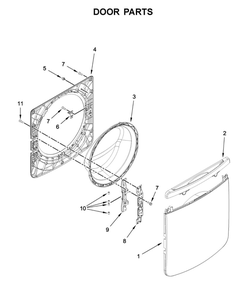 Door Parts Diagram and Parts List for MHW8630HC0  Maytag Washer