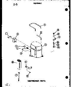Compressor Parts Diagram and Parts List for 8P-5L P69053-1R Amana Air Conditioner