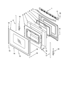 Door Parts Diagram and Parts List for AER5523XAW1  Amana Range