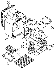 Oven Assembly Diagram and Parts List for RST378NW  Caloric Range