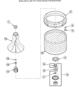 Hub Assy 1 Diagram and Parts List for SWT020LM  Speed Queen Washer