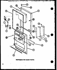 Refrigerator Door Parts (tm20n/p1102105w) (tm20n/p1102106w) Diagram and Parts List for TM18N-P1102104W  Amana Refrigerator