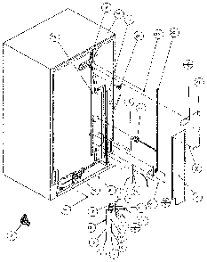 Cabinet Back Diagram and Parts List for 36051-P1122003W  Amana Refrigerator