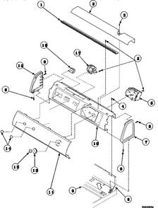 Graphic Panel, Control Mounting Plate And Controls Diagram and Parts List for CW8413W2-PCW8413W2  Crosley Washer