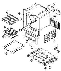 Oven/base Diagram and Parts List for S31000PAW  Maytag Range