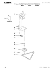 Motor And Drive Parts Diagram and Parts List for MTUC7000AWW2  Maytag Trash Compactor