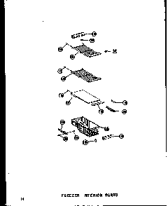 Freezer Interior Parts Diagram and Parts List for SRI19W-C-P60340-37WC  Amana Refrigerator