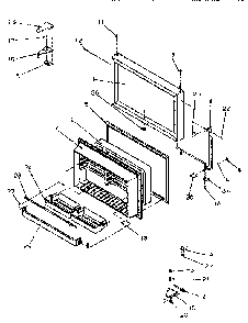 Freezer Door Diagram and Parts List for TR21S4L-P1196104WL  Amana Refrigerator