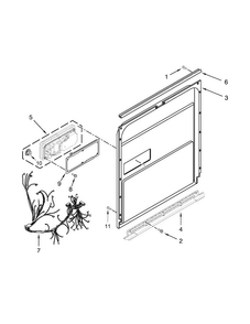 Inner Door Parts Diagram and Parts List for JDB8500AWX3  Jenn-Air Dishwasher