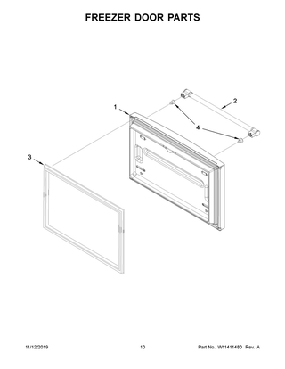 Freezer Door Parts Diagram and Parts List for MFF2558FEZ04  Maytag Refrigerator