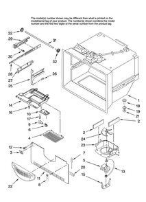 Freezer Liner Parts Diagram and Parts List for MFC2061KES12  Maytag Refrigerator