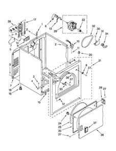 Cabinet Parts Diagram and Parts List for NED4700YQ0  Amana Dryer